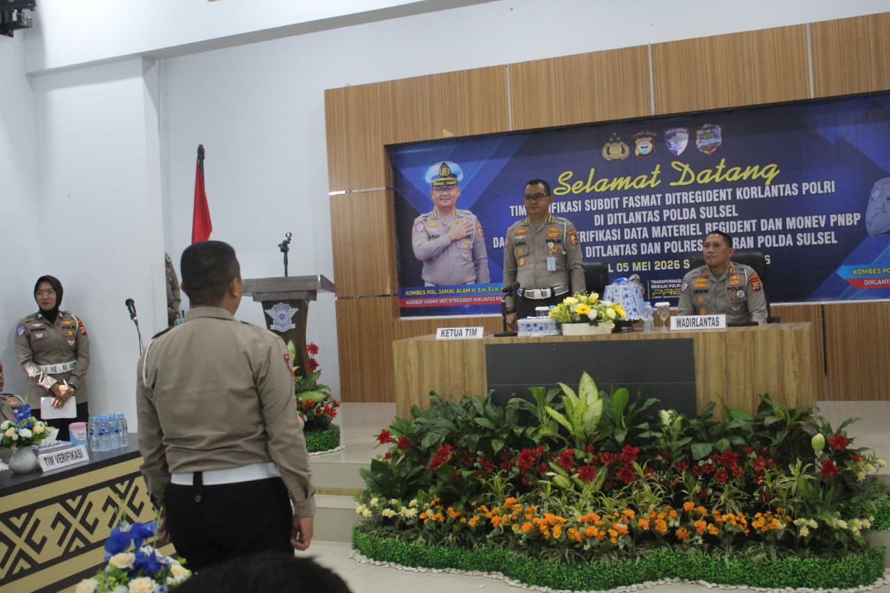 KEGIATAN VERIFIKASI SUBDIT FASMAT DITREGIDENT KORLANTAS POLRI DI DITLANTAS POLDA SULSEL, Tgl 5 MEI 2026