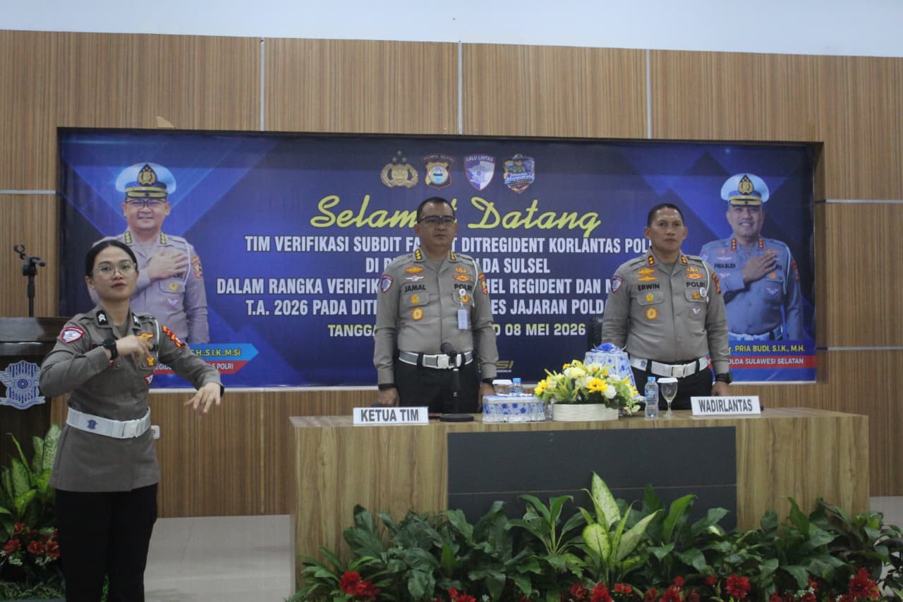KEGIATAN VERIFIKASI SUBDIT FASMAT DITREGIDENT KORLANTAS POLRI DI DITLANTAS POLDA SULSEL, Tgl 5 MEI 2026